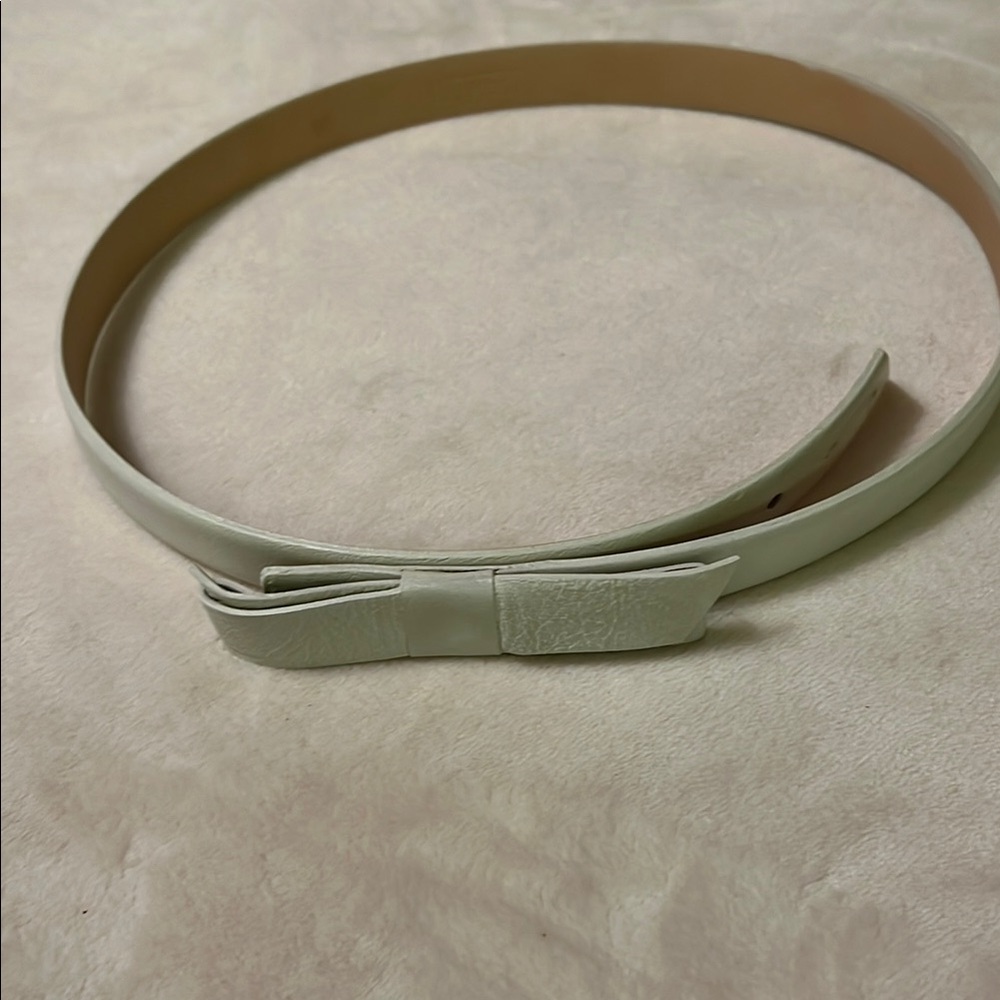 Wolford ivory leather bow waist belt 80